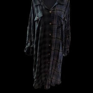 Torrid Green Plaid Shirt Dress